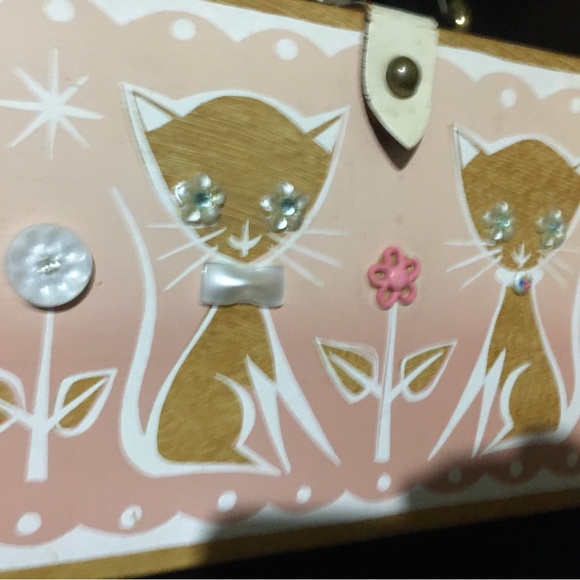 Vintage Enid Collins PINK “Copy Cat” Wooden box bag. CHECK MEOWT!! - Picture 15 of 15